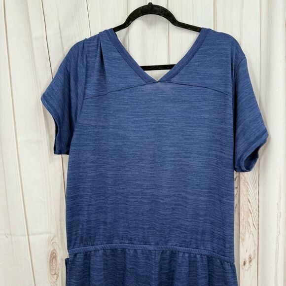 Talbots Women’s XL Blue Vneck Wide Leg Jumpsuit with Belt - Picture 4 of 7